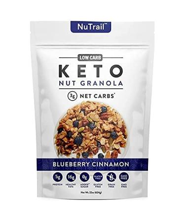 NuTrail Keto Nut Granola Blueberry Cinnamon 2 Pack (22 oz Each 44 oz Total) - Low Carb Grain-Free No Added Sugars No-GMO - Healthy Breakfast Cereal | Gourmet Kitchn blueberry cinnamon 1.375 Pound (Pack of 2)