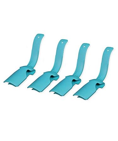 4Pack Lazy Shoe Helper Easy on Easy Off Unisex Portable Plastic Handled Shoe Horn for Seniors Elderly Disabled Kids Menand Women One Size Fits for All Shoe Blue