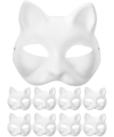 Zerodeko Cat Masks | 9-Piece White Fox DIY Halloween Half-Face Masks | Animal Masquerade Cosplay Accessories - Perfect for Easter Tinkering - Buy Online on GoSupps.com