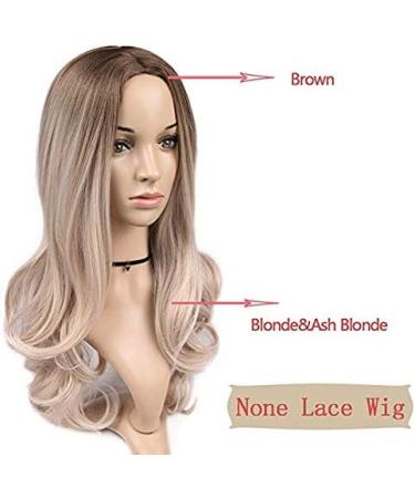 Ombre Wig Brown To Ash Blonde Redlution High Density Heat Resistant Synthetic Hair Weave Full Wigs For Women RN-135 - Buy Online on GoSupps.com