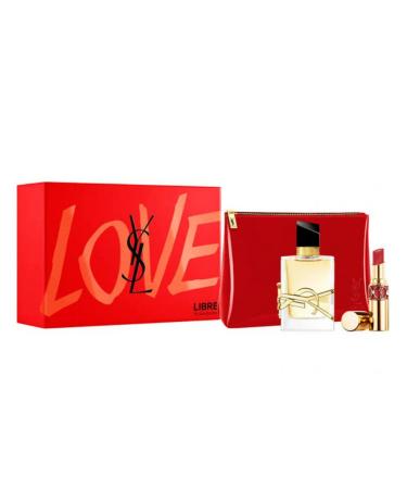 YVES SAINT LAURENT Libre Femme Case Eau de Parfum spray 50 ml + lipstick + Pouch