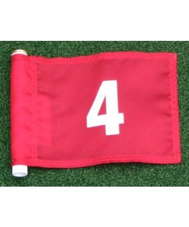 ShopTJB White Numbered 1-5 Solid Red 400D Pin Marker Flag for Golf & Putting Green - Buy Online on GoSupps.com