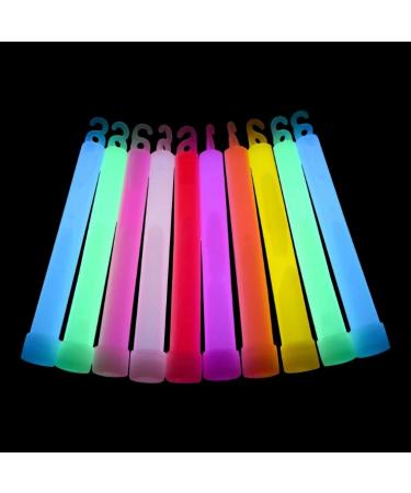 12 Hours Ultra Bright Long Lasting Glow In The Dark Emergency Glow Sticks I Neon Bulk Chem Light Sticks Military Grade Survival Kit for Blackouts, Hurricane, Earthquake, Camping, Fishing & Parties Multi-Colored 6 Inch 48 Pack