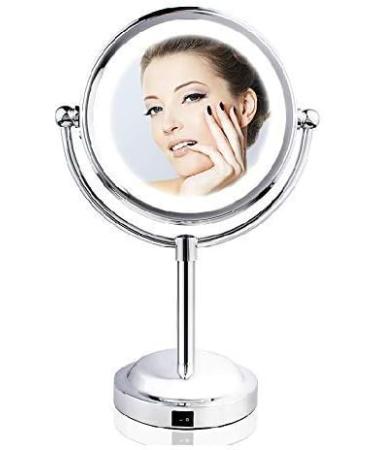 Mia Beauty Vanity Mirror 10X/1X Magnification Double-Sided Cordless Led Lighted Beautiful Polished Chrome Finish 11.5 Inches High For Women Hair Stylists Cosmetologists 1Pc - Buy Online on GoSupps.com