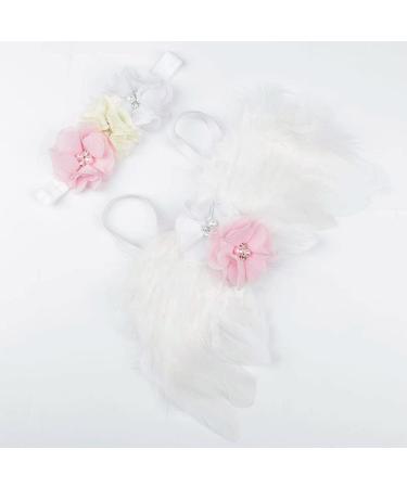 White Angel Feather Wing & Bunny Outfit Baby Photo Prop | Newborn Photography Headband | Unisex 0-12 Months - Buy Online on GoSupps.com