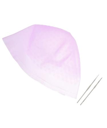 Ipetboom 1 Set Hair Color Highlighter Cap Frosting Tipping Cap Salon Highlight Hair Cap Hair Bleach Bowls Hair Coloring Cap Stainless Steel Baked Oil Cap Brighten Clamshell Pink 22X16X1CM Pink