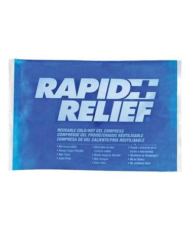 Rapid Relief Reusable Hot & Cold Gel Compress with Contour-Gel 9x11-Inch Large Cold Compress Blue Gel Ice Pack for Injuries
