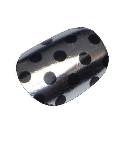 Chix Nails Polka Dot Minx Trendy Style Fingers Toes Vinyl Foils Nail Wraps Black on Silver