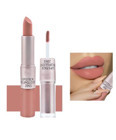 ICATHUNY 2 In 1 Matte Lipstick Long Lasting Lip glosses Highly Pigmented Color Waterproof Stay on Lipstick for Women and Girls (Pink 09)