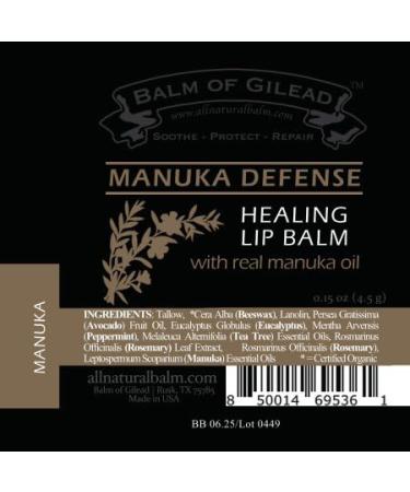 BALM OF GILEAD Manuka Eczema Honey Cream - Manuka Defense Healing Lip Balm Intensive Moisture Therapy - Moisturizer for Sensitive Skin Eczema Psoriasis Dermatitis - Buy Online on GoSupps.com