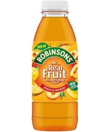 Robinsons Ready To Drink Low Calorie No Artificials - Peach & Mango - 500ml (12 Bottles) 500 ml (Pack of 1)