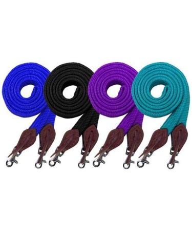 Showman 8' Flat Cotton Roping/Barrel Reins w/Scissor Snap Ends Royal Blue