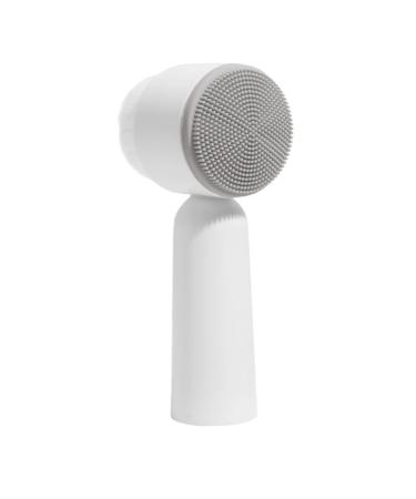 minkissy Cleaning Brush Face Pore Cleanser Facial Cleansing Brush Handheld Brush Face Cleanser Soft Bristles Facial Brush Face Cleaning Silicone Deep Cleasing Milk Grey 5.5X12.5cm