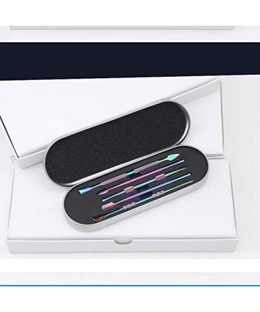 Yullmu 5-Piece Rainbow Stainless Steel Wax Carving Tool Set with Silicone Container and Cleaning Brush - Buy Online on GoSupps.com