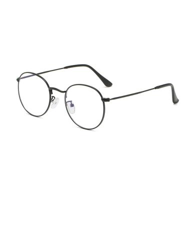 Junsika Blue Light Filter Glasses Classic Round Metal Frame Non-Prescription PC Gaming Anti Bluelight Glasses Unisex A1: Black - Buy Online on GoSupps.com