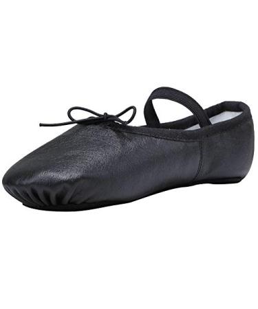 Linodes Leather Ballet Shoes/Ballet Slippers/Dance Shoes (Toddler/Little/Big Kid/Women) 3.5 Big Kid Black