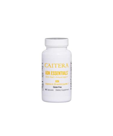 Caitera ADK Essentials | Vitamin A D K (as MK-7) Dietary Supplement for Bone + Heart + Immunity | Supports Bone Density/Integrity Calcium Utilization and Cardiovascular System | Vegan 60 Capsules