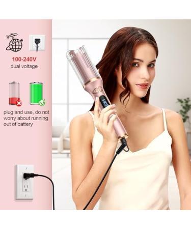 Automatic Curling Iron - Auto Curling Wand with 1" Ceramic Barrel | Dual Voltage 4 Temp & Timer - Hot Tools Pink - Buy Online on GoSupps.com