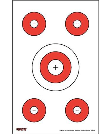 EZ2C Targets High Visibility Five Targets per Sheet Style 3 (25 Pack)