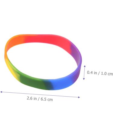 Unomor 24 Pcs Rainbow Bracelet Lgbt Pride Bracelet Expandable Bangle Bracelet Pride Friendship Bracelet Colored Wristbands Personalized Silicone Wristbands Woman Silica Gel Supplies Charm Colorful 6.5X6.5X1CM - Buy Online on GoSupps.com