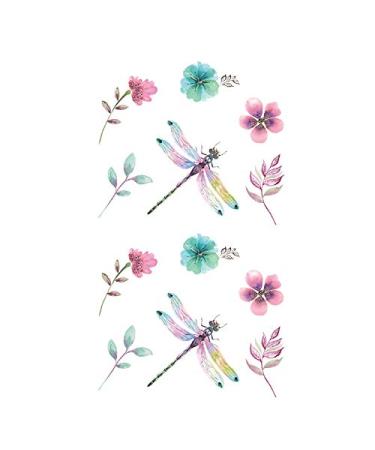 Dragonfly Temporary Tattoo Sticker Set - Watercolor Waterproof Body Art for Women, Girls, and Kids - Pack of 12 - Buy Online on GoSupps.com