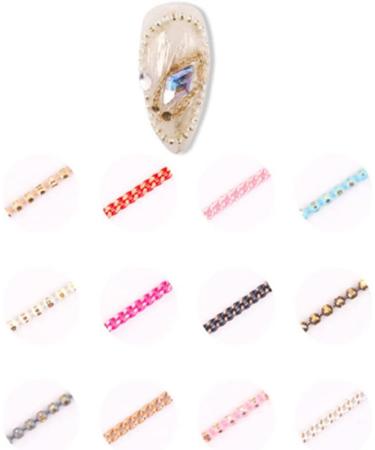 Nail Art Metal Rivet Chains Mixed Design DIY Nail Decoration Accessories 12 Grids for Women Style2 Nail Art Decorations Chains - Buy Online on GoSupps.com