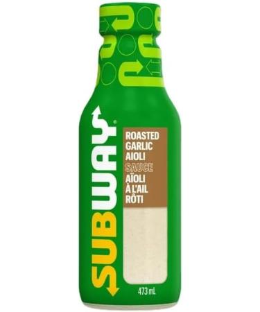 Roasted Garlic Aioli Sub Sauce Bundle. Includes (2) Bottles of Subway Roasted Garlic Aioli Sub Sauce (473 ml per) with Water Cooler Trivia Game by BIG MAPLE . Tasty Topping for Salads Subs Sandwiches Wraps - Buy Online on GoSupps.com