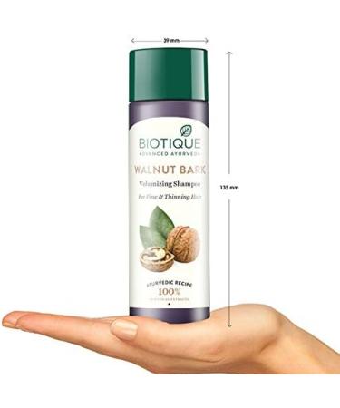 Biotique Bio Walnut Bark Volumizing Shampoo - 120 ml | Natural Shampoo for Fine & Thinning Hair | Healthy Silky Shiny Hair with Musk Root & Soap Nut Extract - Buy Online on GoSupps.com