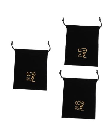 Healifty 3pcs Hair Dryer Storage Bag Black Favor Bags Hairdryer Hair Dryer Bags Bra Hair Curler Travel