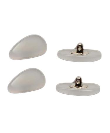 Koala Superstore 2 Pairs Metal Eyeglass Nose Pad Set Reading Glasses Screw-in Nose Pads Eyeglass Repair Kit Silver