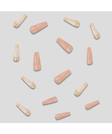 Sinlov 24-Piece Nude Coffin Art Nails | Long Ballerina Press-On Artificial Fingernails - Perfect for Stylish Looks - Buy Online on GoSupps.com
