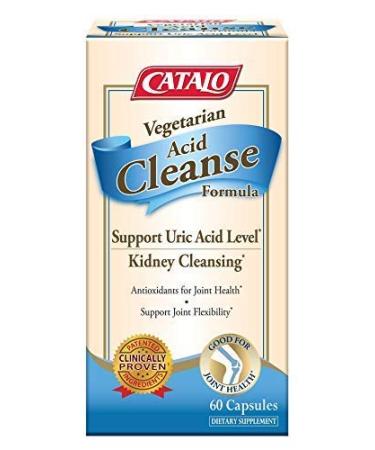 CATALO - Vegetarian Acid Cleanse Formula Support Healthy Uric Acid Level Joint Health and Flexibility Clinically Proven Enhanced Bio-Availability 60 Vegetarian Capsules