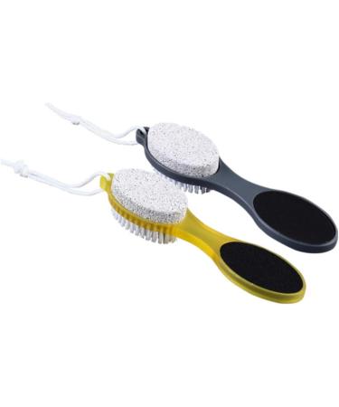 4 in 1 Foot File Callus Remover Multi-Functional Foot Scrubber Brush Feet Pedicure Tools Foot File Rasp with Pumice Stone for Home Foot Care (Yellow) - Buy Online on GoSupps.com