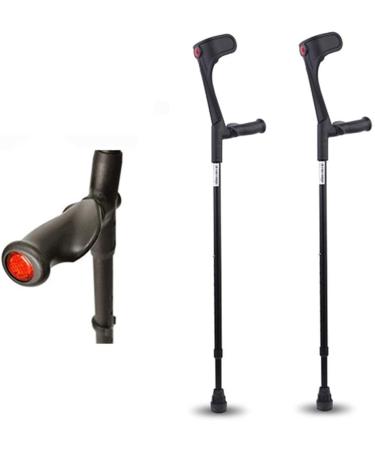 Forearm Crutches Adjustable Aluminum Alloy Forearm Crutch Open Cuff Crutches Elbow Crutches 10 Stops Adjustable in Height Lightweight and Easy Carry for Men/Women with Comfortable Grip Lightweight Arm