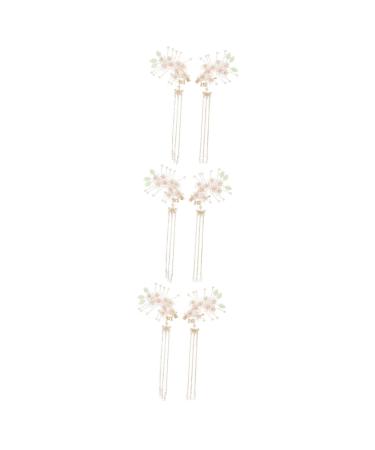 minkissy 3 Pairs Antique Hairpin Headdress Hair Clips for Styling Sectioning Wedding Hair Prom Hair Accessories Sailor Moon Accessories Chinese Hanfu Flower Hair Clip Walk Alloy Bride Girl