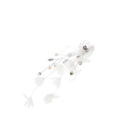 minkissy Comb hairstyles Women headpiece bridal hair comb handmade pearl hair comb DIY bridal headdress headwear rhinestone headpiece issue card girl child white Wedding