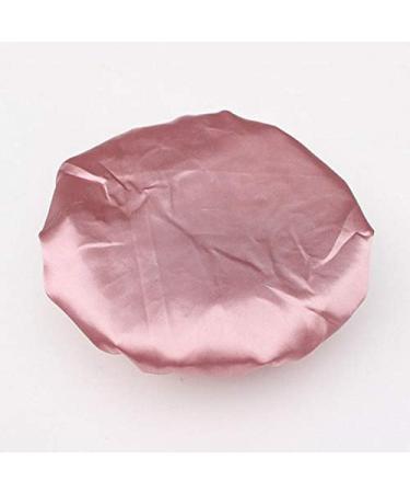 Double Waterproof Satin Shower Cap for Women - Black/Pink - Ideal for Home and Hotel Use - Resistant to Water and Hair - Bulk Packaged - Buy Online on GoSupps.com