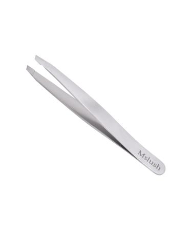 Stainless Steel Slanted Tweezer for Ingrown Hair Removal - Professional Tweezers for Eyebrow  Chin Hair  Facial & Hair Remover - Ergonomically Designed for Strong Grip  Define Shapes Plucker Tweezer