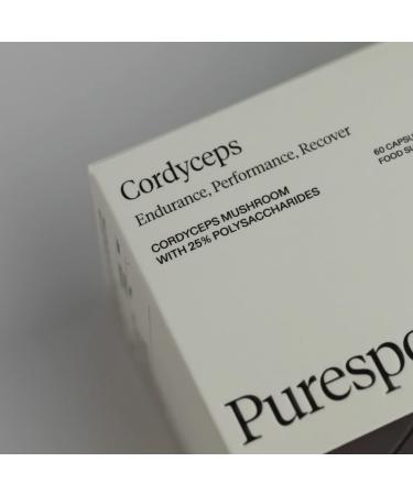 Puresport Cordyceps Supplement - 60 Capsules | 25% Polysaccharides | Cardiovascular Endurance & Recovery - Buy Online on GoSupps.com