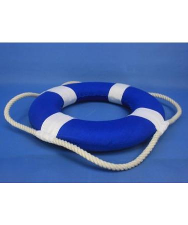 Hampton Nautical Vibrant Blue Lifering with White Bands  10" Solid Blue 10 inch - Buy Online on GoSupps.com
