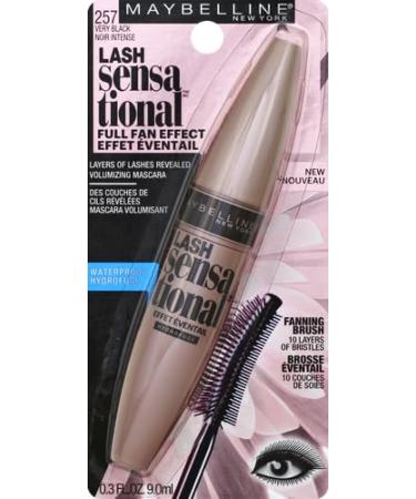 Maybelline Lash Sensational Waterproof Mascara - Lengthening & Volumizing for Full Fan Effect | Very Black 0.3 Fl Oz - International Shipping Available - Buy Online on GoSupps.com