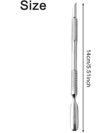 Stain Steel Double-end Cleaner Manicure Pedicure Cuticle Pusher Portable(B) - Buy Online on GoSupps.com