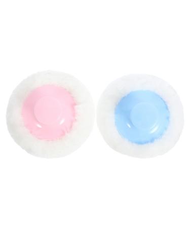 Houppette Poudre pour B b Ultra Douce 8 Cm Lot de 2 Pi ces Bleu Clair et Rose Clair Applicateur Moelleux en Peluche pour Soin Corporel Outil Lavable Adapt Peau Sensible
