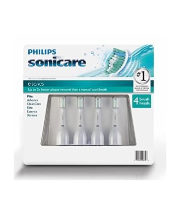 Philips Sonicare E-Series Replacement Brush Heads - 4 Pack (Fit Advance CleanCare Elite Essence Xtreme)