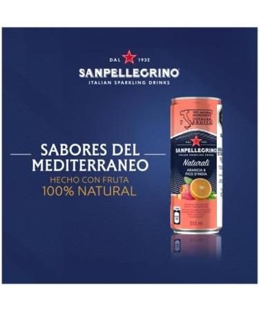 San Pellegrino Naturali Italian Sparkling Drink Arancia & Fico D India Orange Prickly Pear 330 mL Can 24 Cans Total - Buy Online on GoSupps.com