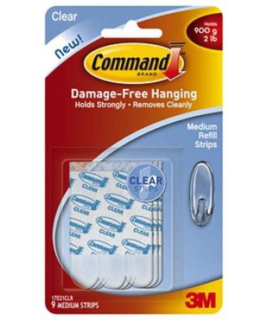 Command Strips 17021CLR Clear Medium Command Refill Strips 9 Count