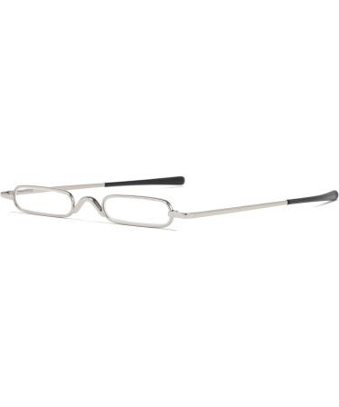 KoKoBin Mini Slim Reading Glasses - Spring Hinge Metal Visual Aid for Unisex - Silver +1.50 with Case - Buy Online on GoSupps.com