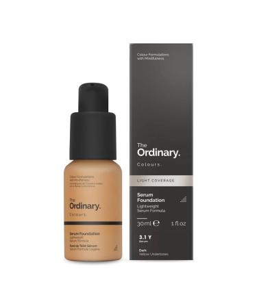 The Ordinary Serum Foundation 30ml Lightweight Pigment Suspension System with Moderate Coverage (3.1Y Dark Yellow Undertones) 30 ml (Pack of 1) 3.1 Y Dark