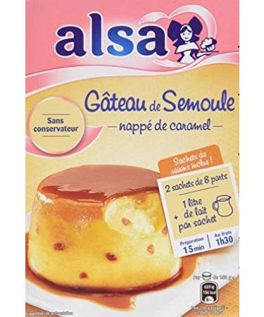 Alsa - Caramel Semolina Cake - Semolina pudding mix with raisins and caramel sauce - 414g