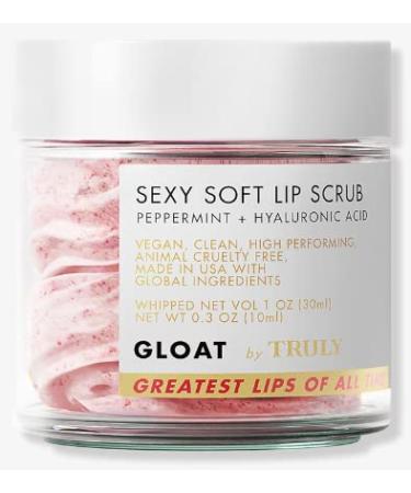 GLOAT by Truly Sexy Soft Lip Scrub 1 Oz. Peppermint + Hyaluronic Acid. Smooths and Preps lips. Hydrating and Exfoliates to Help Lip Balm Absorb Better and Apply Lipstick Flawlessly.